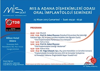 MIS & Adana Diş Hekimleri Odası Oral İmplantoloji Semineri