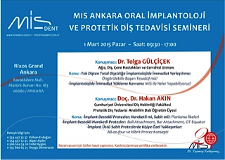MIS & Ankara Oral İmplantoloji ve Protetik Diş Tedavisi Semineri